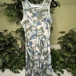 Camo Front Tie Sleeveless Dress